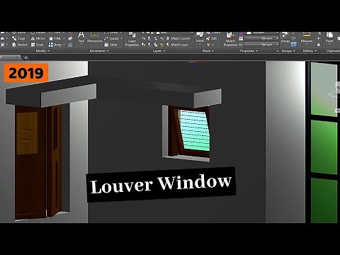AutoCAD House Design (3D)- Part 5- 3D Window Design (Part 1: swinging louvre) (2021)