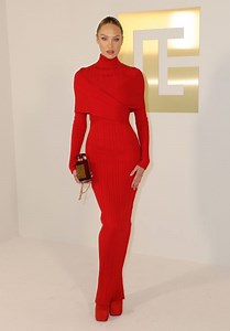 Candice Swanepoel Sizzles at Balmain SS25 PFW • CelebMafia