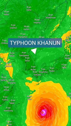 2K views | More in the Weather News inside our app now! #typhoon #TyphoonKhanun #Khanun #japan #JapanWeather #chinaweather #taiwanweather #taiwan #windradar #windmap #windy #severeweather #weatherwarning | Weather & Radar UK / Ireland | Facebook