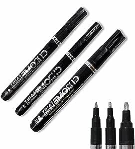 3pcs Silver Mirror Marker, Liquid Mirror Marker Model Gloss Oil-based Paint Marker Pen Watercolor, Liquid Paint Pens Marker Set for on Any Surface