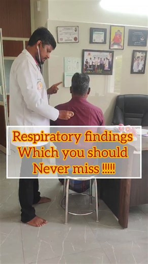Dr.Niranjan Prabhakar on Instagram: "Respiratory findings you should not miss during a clinical examination: on inspection, palpation ,percussion & auscultation . During the clinical examination of the respiratory system, certain findings must never be missed, as they may indicate serious underlying pathology. Always begin with a general inspection for signs of respiratory distress such as tachypnea, use of accessory muscles, nasal flaring, or cyanosis. Look for clubbing, pallor, peripheral cyan