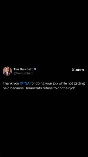 Thank you #TSA for doing your job while not getting paid because Democrats refuse to do their job.
