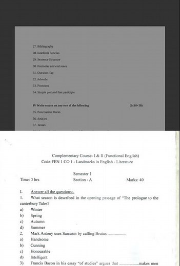 BA 2nd sem Functional English Question Paper /Functional English Model Paper Second Semester