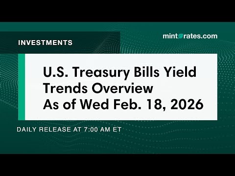 US Treasury Bills Yield Trends Overview for Wed, Feb 18, 2026