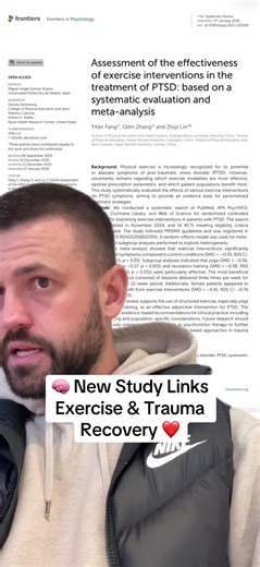 A brand-new study shows the powerful role exercise plays in healing trauma 🧠❤️ I’ve been saying this for over 5 years. The biggest misconception about my work is that PTs shouldn’t support mental health because we’re not therapists or doctors. And while that’s true, it doesn’t mean we shouldn’t understand how vital exercise is in preventing, managing, and recovering from poor mental health. I’m not saying exercise cures trauma - but it is one of the most important parts of recovery. Not just du