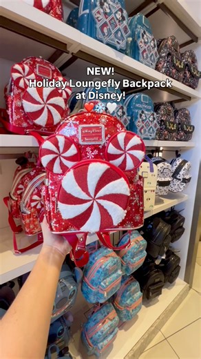 NEW! Holiday Loungefly Backpack at Disney!❤️❄️🤍 #disney #disneyholidays #disneyworld #disneyparks #disneymerch #waltdisneyworld #disneychristmas #disneytrips #disneytravel #disneyorlando | Pixiedustedfun