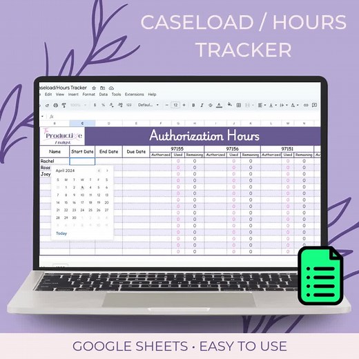 BCBA Caseload/hours Tracker | Google Sheets Template for Client & Authorization Management - Etsy