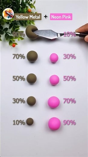 Yellow Metal Vs Neon Pink Satisfying color mixing acrylic color Ep 612 #colorixing #colors #shorts