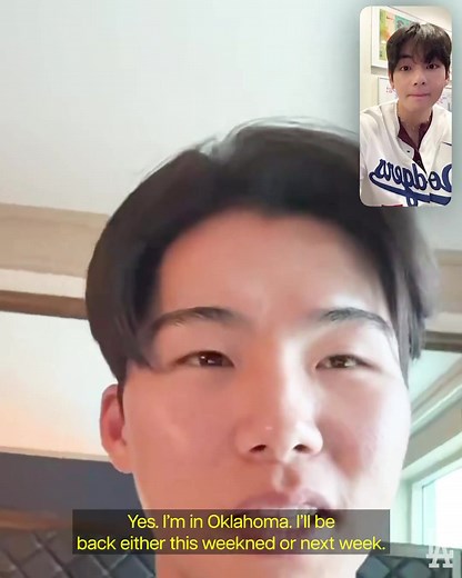Kim Taehyung AKA V from BTS FaceTimed Dodgers Korean rookie Hyeseong Kim since he wasn’t at Dodger Stadium today for his 1st pitch 🥹 Kim told V that he wanted to be there badly and said he’ll be back in LA either this weekend or next week. Via Dodgers | Dodgers Nation