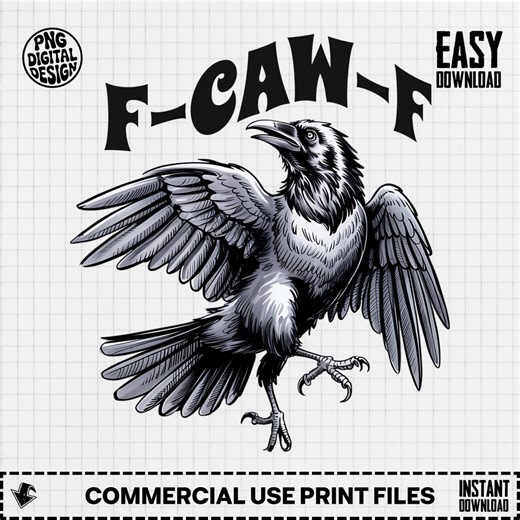F-CAW-F Crow PNG, Raven Digital File, Bird Art Print, AI Generated Image, Instant Download, Digital Download, Commercial Use - Etsy UK