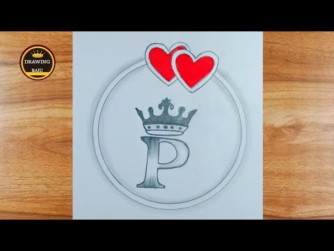 How draw a P letter drawing|| easy P letter circle drawing with pencil sketch for beginners drawing