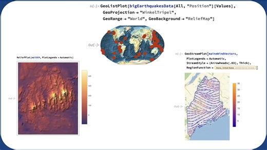 Want to learn what's now possible in Geographic Information Systems? Here's the GIS-t: Visualize roads, flight paths, wind direction and speed, earthquake locations, topography and more! #GISDay2025 https://youtu.be/cf-GTAOoiNg | Wolfram Research