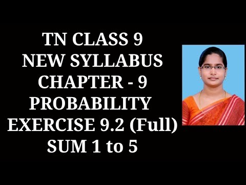 9th Maths Ch-9 Probability | Ex-9.2 (1 to 5 sums) | Samacheer One plus One channel