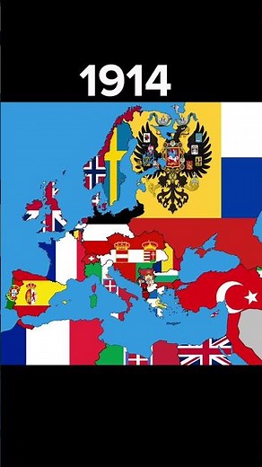 Flag Map of The Europe