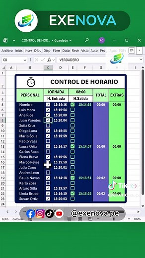 Control de Horario Laboral Automático en Excel 365