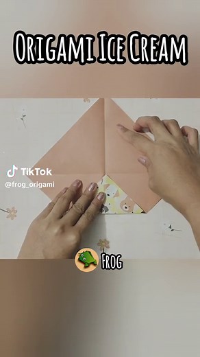 Origami Ice Cream Visit my YouTube channel for more origami content. Link on bio 💙 Happy folding 😊 #origami #howtomake #papercraft #papericecream