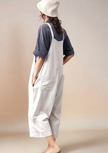 Loose Fit Linen Overalls for Women – Minimalist Wide Leg Casual Jumpsuit - Etsy