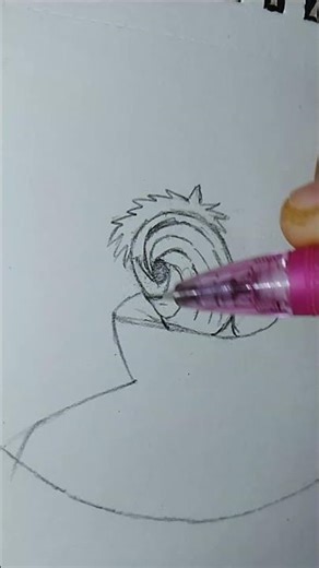 Obito uchiha drawing with mask | obito uchiha drawing for beginners | drawing obito uchiha