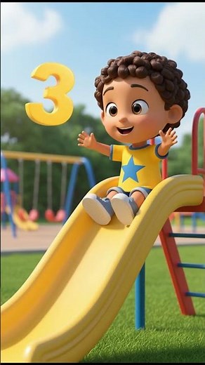 Fun Counting Game Down the Slide! T-Moy Learns Numbers #preschool #toddlers #shorts