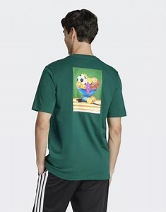 adidas performance - Lounge - T-shirt verde college con stampa di portafrutta stile natura morta | ASOS