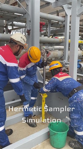 Hermetic Sampler Simulation. Digunakan untuk pengambilan sample pada kapal tanker dgn system tanki fully closed. Disclaimer : pengambilan video menggunakan camera sertifikasi gas approved #tanker #seaferer #pelautindonesia #chemicaltanker #pelautpunyacerita