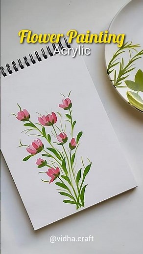 Easy Flower Painting | Acrylic Painting Tutorial