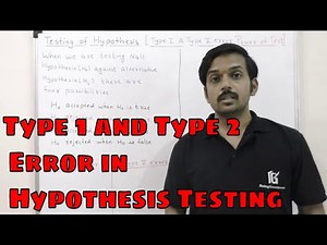 Type 1 and Type 2 Error Statistics in Hindi | Power of test |Hypothesis Testing |