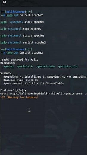 How To Start Apache Server Start in kalilinux #EthicalHacking #cybersecurity