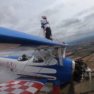 This 93-year-old grandmother was strapped to the top of a plane in a stunt called "wing walking." | In The Know
