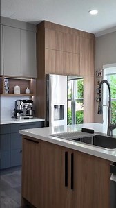 Stunning Modern Kitchen Renovation | Two-Tone Wood & Grey Cabinets #kitchen #renovation #shorts