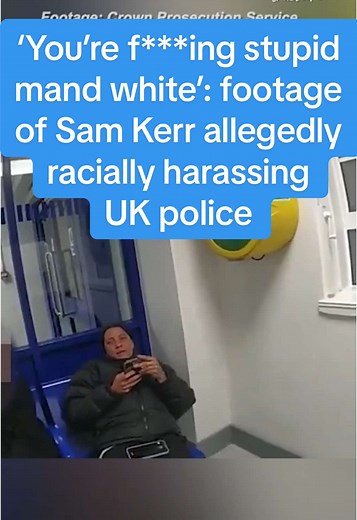 A London court has shown bodycam footage of the moment Matilda’s captain Sam Kerr allegedly racially harassed UK Police officers. Video by Crown Prosecution Service #ACMNational #matildas #samkerr #ukpolice #london #court