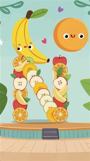 Fruits ABCD 🍎🍌 | Learn ABC with Fruits 😍 | ABC Song for Kids #Shorts