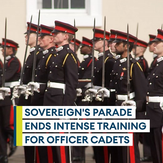 The Head of the UK Armed Forces has inspected the British Army's latest officer cadets passing out of Sandhurst in the Sovereign's Parade. 🙌 In total, 209 officer cadets celebrated the massive achievement of completing 44 weeks of intensive training at the Royal Military Academy Sandhurst. 👏 | Forces News