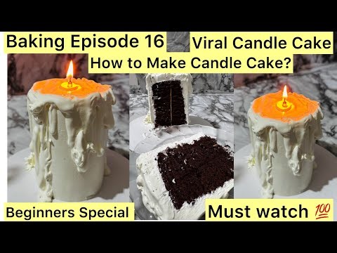 Viral Candle Cake With Fresh Cream Frosting | How To Make Candle Cake |Beginners Special Candle Cake