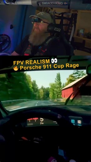 Sending it! ✈️ 6 seconds of pure RaceRoom chaos. Porsche 911 Cup • Lakeview Hillclimb • FPV Realism 🇸🇪 #SimraceViking #FullSend #Porsche911 #SimRacing #RaceRoom