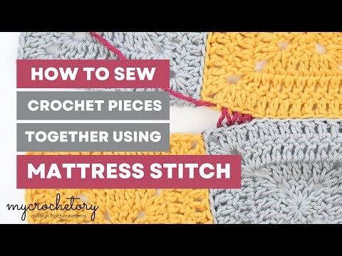 Mattress Stitch Join - invisible seam - VIDEO TUTORIAL by MyCrochetory