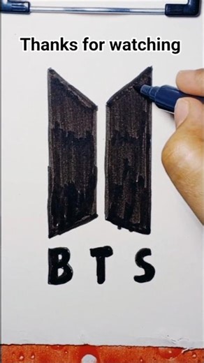 Easy BTS Sign Drawing for Beginners | Cute Step by Step Sketch #shorts #bts #btsdrawing #easydrawing