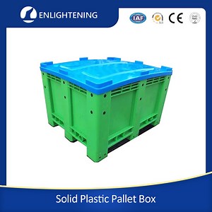 [Hot Item] Heavy Duty Bulk Stackable Plastic Pallet Container Storage Box High Volume Crate for Industrial Agricultural Plastic Pallet Box