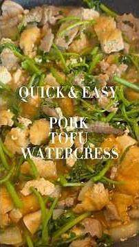 QUICK & EASY DINNER, PORK TOFU WATERCRESS HAWAII STYLE!
