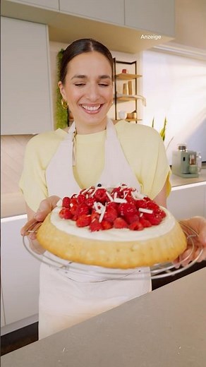 Fruit Tart - Raspberry & Vanilla Pudding Topping 🍦😍