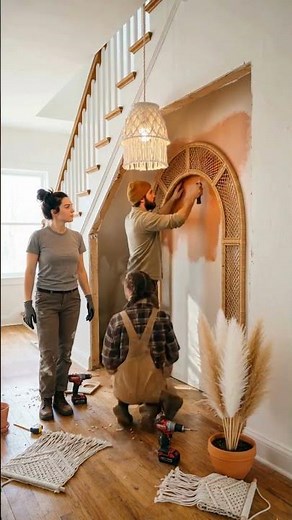 We Built Our Boho Rattan Dog Hideaway Under Stairs