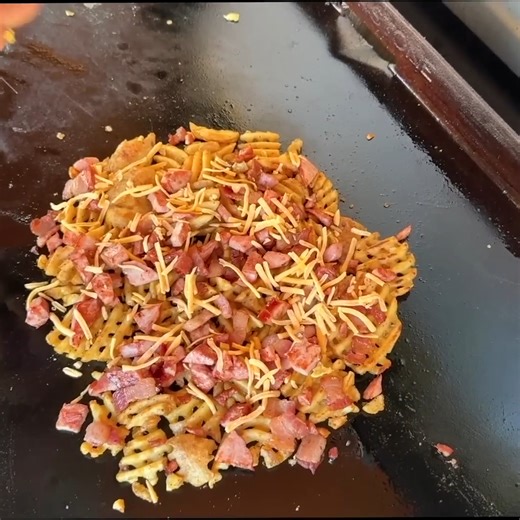 Waffle Fries Loaded with Bacon, Ham, Egg and Cheese! | Kent Rollins