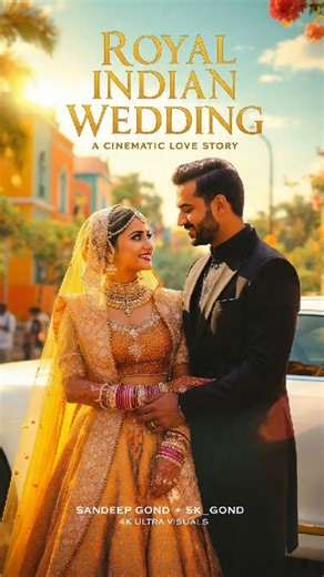 Royal Indian Wedding Couple Cinematic Look | Ultra Realistic 4K Shot | #SandeepGond