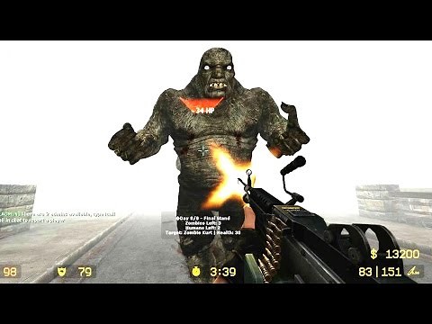 Counter Strike Source - Zombie mod Zombie Horror Boss fight - Online Gameplay on Silent Hill map