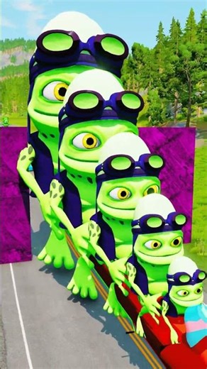 Weird Cars Going to Two Story Bollard Spikec Crush in BeamNG.drive