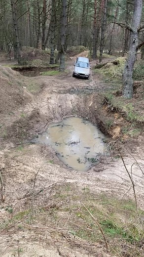 Silver Car Adventures on Muddy Forest Trails