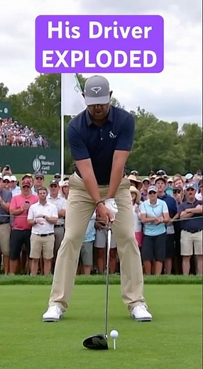 Pro golfers driver explodes after hitting golf ball. #shorts #golf #pga #pgatour #golfer #ai #sora