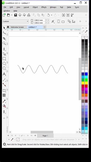 How to create zig-zag lines esay one click Corel draw #coreldraw #graphicdesign #tutorial #tiktok