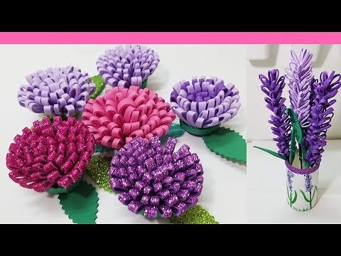 diy como hacer flores de foamy o goma eva fáciles