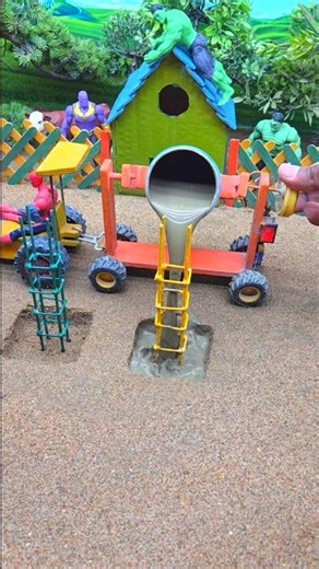 😱 Amazing Mini Tractor Making Cement Pillar | DIY Real Working Construction Machine 🚜 #shorts